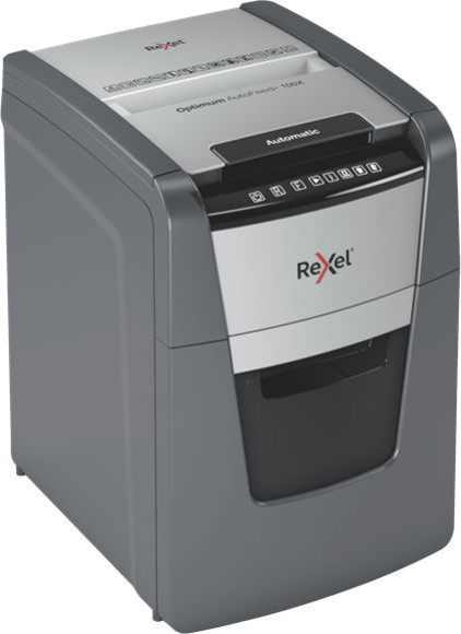 Шредер Rexel Optimum AutoFeed 300X черный с автоподачей (секр.P-4) фрагменты 300лист. 60лтр. скрепки скобы пл.карты