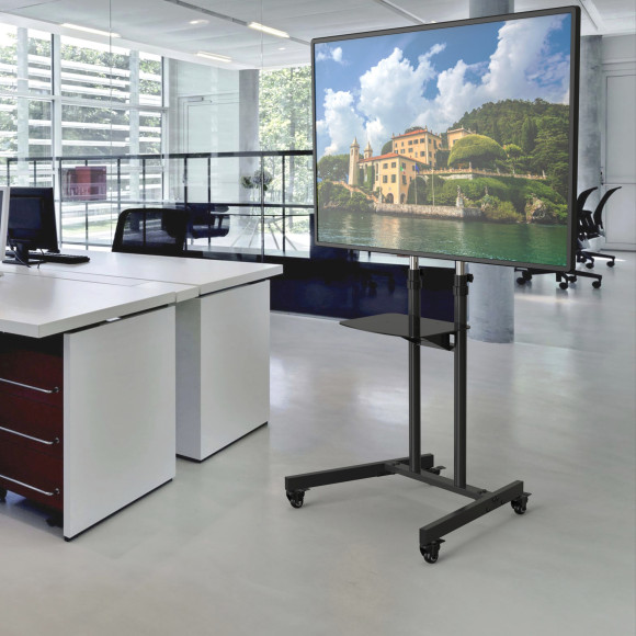 Стойка для телевизора Cactus CS-ST31 черный 37"-75" макс.81.6кг напольный мобильный Стойка для телевизора Cactus CS-ST31 черный 37"-75" макс.81.6кг напольный мобильный