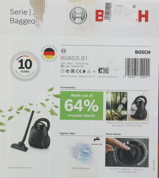 Пылесос Bosch BGBS2LB1 600Вт черный Пылесос Bosch BGBS2LB1 600Вт черный