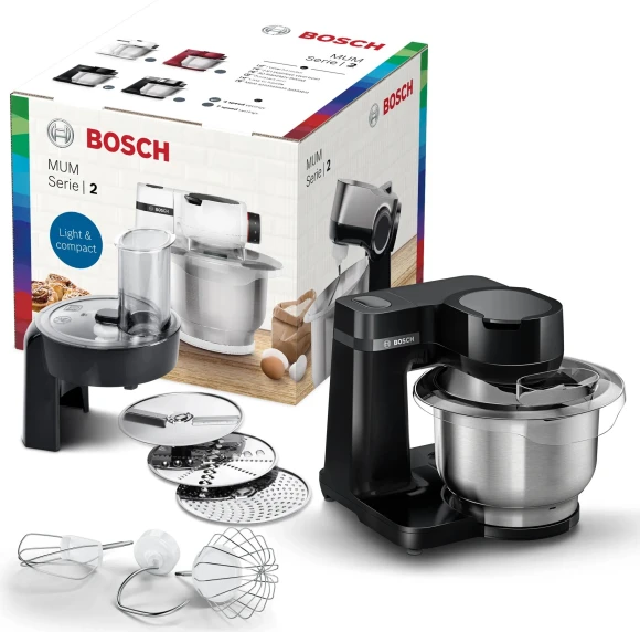 Кухонная машина Bosch Mum Serie 2 MUMS2EB01 планетар.вращ. 700Вт черный/серебристый