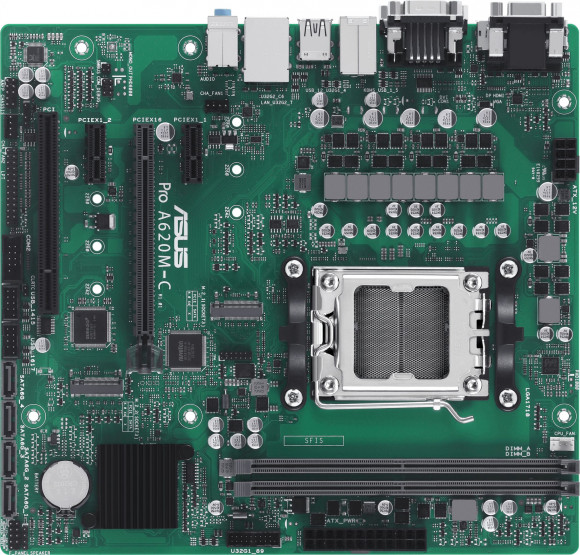 Материнская плата Asus PRO A620M-C-CSM SocketAM5 AMD A620 2xDDR5 mATX AC`97 8ch(7.1) GbLAN RAID+VGA+DVI+HDMI+DP