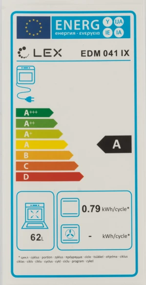 Духовой шкаф Электрический Lex EDM 041 IX нержавеющая сталь