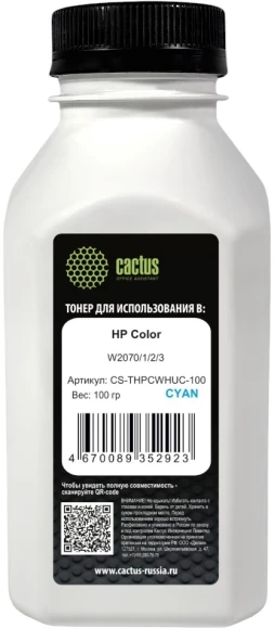 Тонер Cactus CS-THPCWHUM-100 пурпурный флакон 100гр. для принтера HP Color W2070/1/2/3