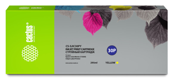 Картридж струйный Cactus CS-SJIC30PY C33S020642 желтый (295мл) для Epson ColorWorks TM-C7500G с чипом
