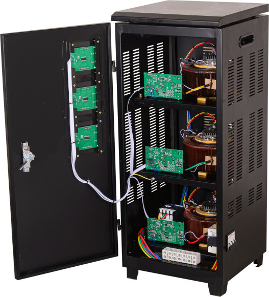 Стабилизатор напряжения Ресанта АСН-15000/3-ЭМ трехфазный черный (63/4/5)