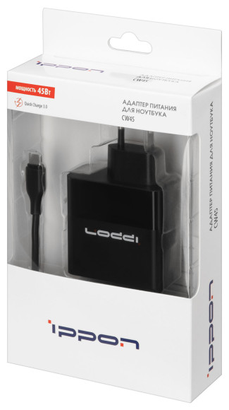 Блок питания Ippon CW45 автоматический 45W 5V-20V 3A 5A от бытовой электросети
