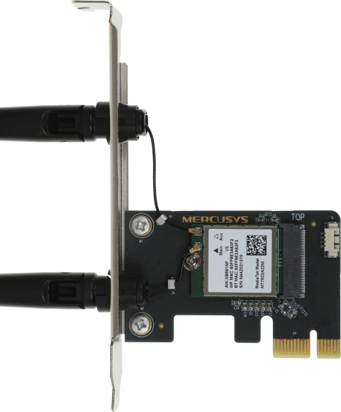 Сетевой адаптер Wi-Fi + Bluetooth Mercusys MA80XE AX3000 PCI Express (ант.внеш.несъем.) 2ант.
