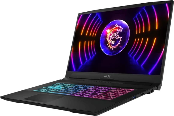 Ноутбук MSI Katana 17 B13UCX-1428XRU Core i5 13420H 16Gb SSD512Gb NVIDIA GeForce RTX 2050 4Gb 17.3" IPS FHD (1920x1080) без ОС black WiFi BT Cam (9S7-17L541-1428)