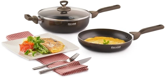 Сковорода Rondell Impressia Green RDA-1148 круглая 24см покрытие: Xylan Plus ручка несъемная (без крышки) зеленый