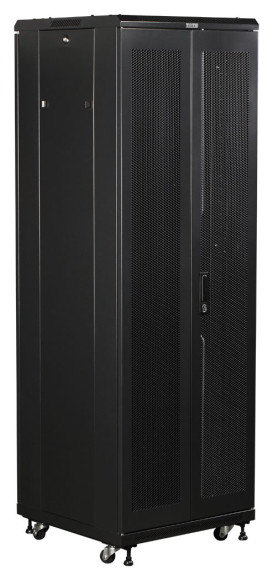 Шкаф коммутационный Lanmaster (TWT-CBB-18U-6X10-G1) напольный 18U 600x1000мм пер.дв.стекл 2 бок.пан. металл 800кг черный 62кг 988мм IP20 металл