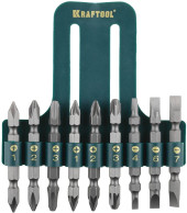 Набор бит Kraftool 26060-H10 (9пред.) для шуруповертов/дрелей Набор бит Kraftool 26060-H10 (9пред.) для шуруповертов/дрелей