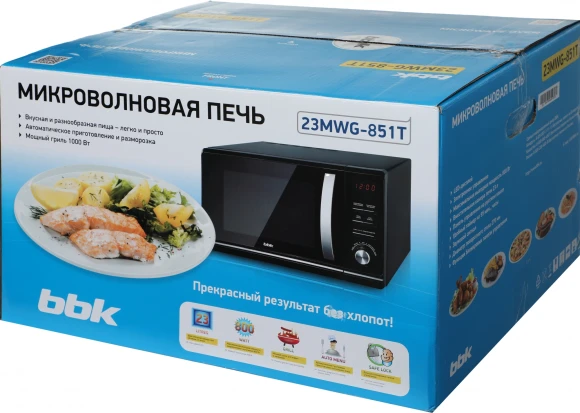 Микроволновая Печь BBK 23MWG-851T/B 23л. 800Вт черный Микроволновая Печь BBK 23MWG-851T/B 23л. 800Вт черный