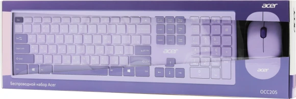 Клавиатура + мышь Acer OCC205 клав:зеленый/желтый мышь:зеленый/желтый USB беспроводная slim Multimedia (ZL.ACCEE.00E)