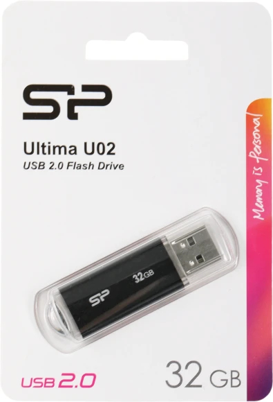 Флеш Диск Silicon Power 32Gb Ultima U02 SP032GBUF2U02V1K USB2.0 черный