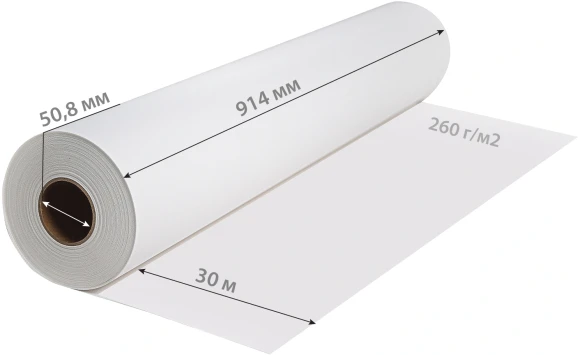 Холст Cactus CS-GC260-91430 36"(A0) 914мм-30м/260г/м2/белый глянцевое синтетика для струйной печати втулка:50.8мм (2") Холст Cactus CS-GC260-91430 36"(A0) 914мм-30м/260г/м2/белый глянцевое синтетика для струйной печати втулка:50.8мм (2")