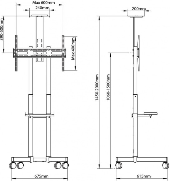 Подставка для телевизора Arm Media PT-STAND-8 черный 32"-80" макс.50кг напольный фиксированный Подставка для телевизора Arm Media PT-STAND-8 черный 32"-80" макс.50кг напольный фиксированный