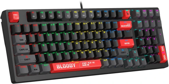 Клавиатура A4Tech Bloody S98 механическая черный/красный USB for gamer LED (S98 RED) Клавиатура A4Tech Bloody S98 механическая черный/красный USB for gamer LED (S98 RED)