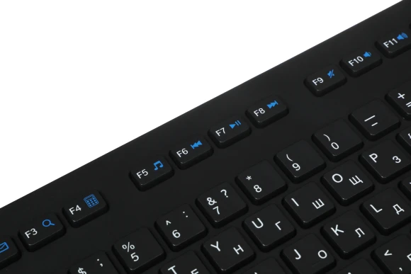 Клавиатура Logitech K280e черный USB (подставка для запястий) (920-005215) кабель 1.66м