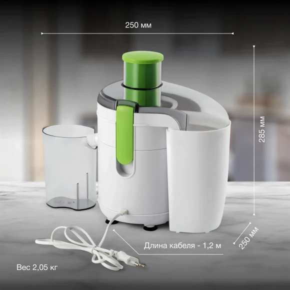 Соковыжималка центробежная Hyundai HY-JE1615 500Вт рез.сок.:450мл. белый/зеленый Соковыжималка центробежная Hyundai HY-JE1615 500Вт рез.сок.:450мл. белый/зеленый