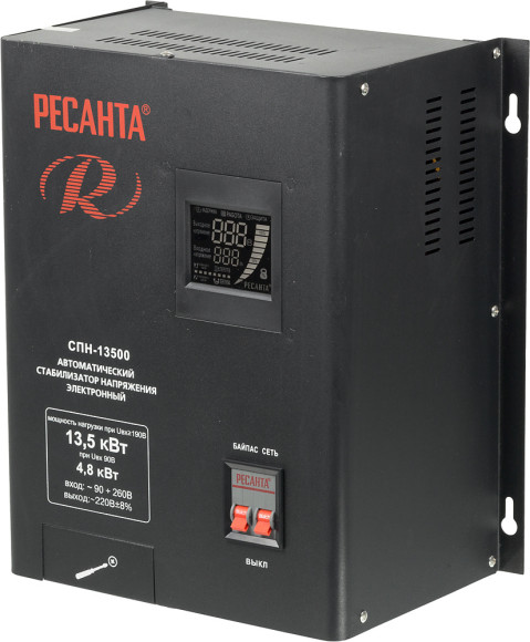 Стабилизатор напряжения Ресанта СПН-13500 однофазный черный (63/6/28)
