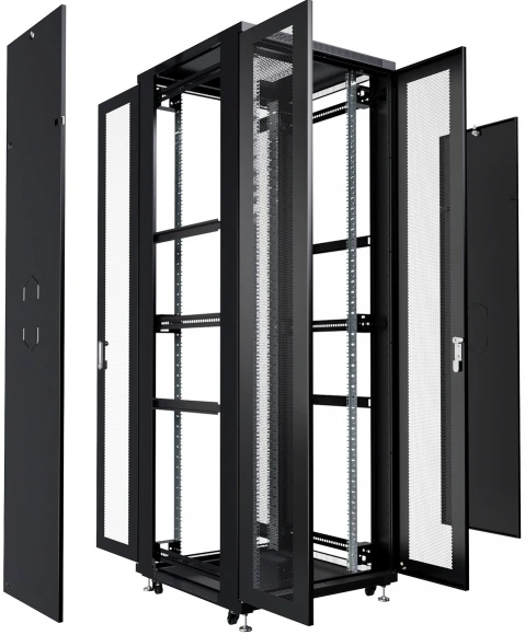 Шкаф серверный Cabeus (SH-05C-42U60/100-BK) напольный 42U 600x1000мм пер.дв.стекл металл 800кг черный 900мм 111.4кг 220град. 2055мм IP20 сталь Шкаф серверный Cabeus (SH-05C-42U60/100-BK) напольный 42U 600x1000мм пер.дв.стекл металл 800кг черный 900мм 111.4кг 220град. 2055мм IP20 сталь