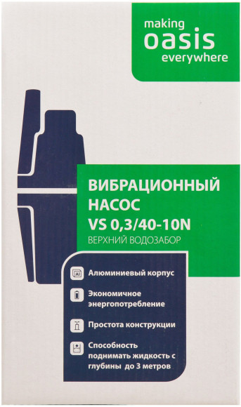 Насос колодезный Oasis VS 0.3/40 - 10N (K) 180Вт 1080л/час (VS 0.3/40-10N)