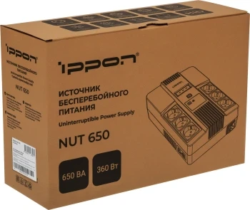 Источник бесперебойного питания Ippon Nut 650 360Вт 650ВА черный Источник бесперебойного питания Ippon Nut 650 360Вт 650ВА черный