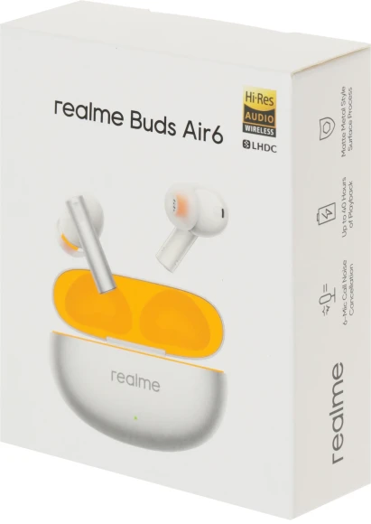 Гарнитура внутриканальные Realme Buds Air 6 серебристый беспроводные bluetooth в ушной раковине (631209000121) Гарнитура внутриканальные Realme Buds Air 6 серебристый беспроводные bluetooth в ушной раковине (631209000121)