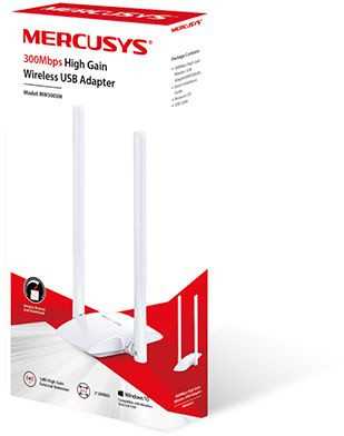 Сетевой адаптер Wi-Fi Mercusys MW300UH N300 USB 2.0 (ант.внеш.несъем.) 2ант.
