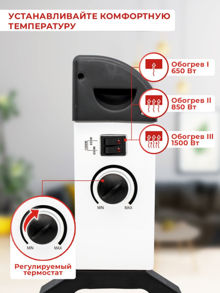 Конвектор Ресанта ОК-1500С 1500Вт белый