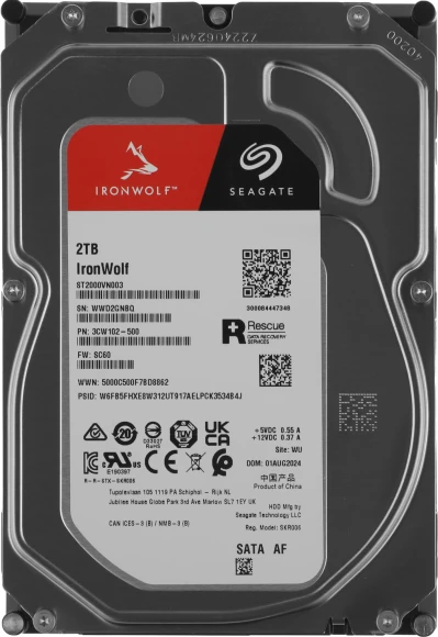 Жесткий диск Seagate SATA-III 2TB ST2000VN003 NAS Ironwolf 4KN (5400rpm) 256Mb 3.5"