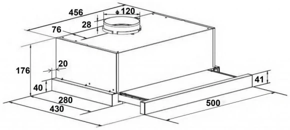 Вытяжка встраиваемая Lex Hubble G 500 WH белый/стекло белое управление: кнопочное (1 мотор)