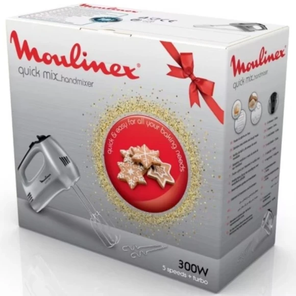 Миксер ручной Moulinex HM310E10 300Вт серебристый Миксер ручной Moulinex HM310E10 300Вт серебристый