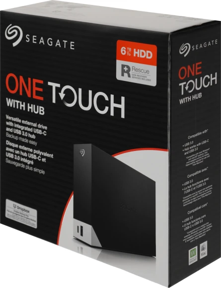 Жесткий диск Seagate USB3.0 6TB STLC6000400 One Touch 3.5" черный