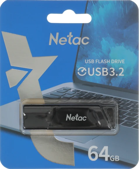 Флеш Диск Netac 64GB U336 NT03U336S-064G-32BK USB3.2 черный