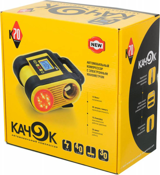 Автомобильный компрессор Качок K70 40л/мин Автомобильный компрессор Качок K70 40л/мин