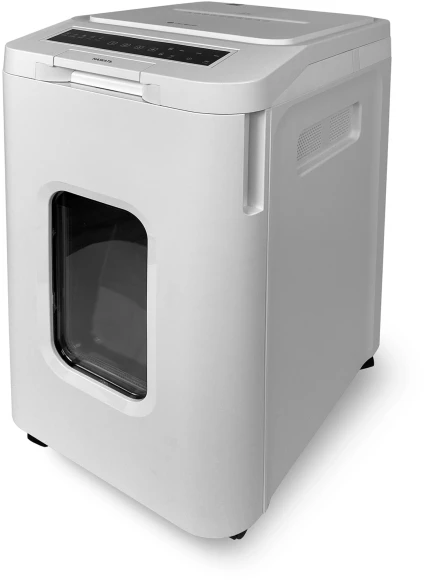 Шредер Heleos АП55-5 белый с автоподачей (секр.P-5) фрагменты 13лист. 55лтр. скрепки скобы пл.карты CD Шредер Heleos АП55-5 белый с автоподачей (секр.P-5) фрагменты 13лист. 55лтр. скрепки скобы пл.карты CD