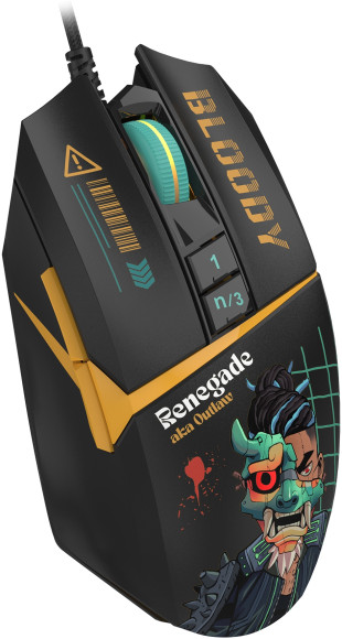 Мышь A4Tech Bloody W63 Max Renegade черный/рисунок оптическая 12000dpi USB (W63 MAX) Мышь A4Tech Bloody W63 Max Renegade черный/рисунок оптическая 12000dpi USB (W63 MAX)