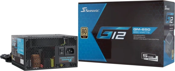 Блок питания Seasonic ATX 650W G12 GM-650 80+ gold (20+4pin) APFC 120mm fan 6xSATA RTL