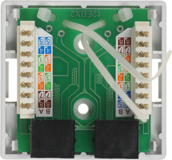 Розетка Hyperline SB1-2-8P8C-C5E-WHRJ45 2 кат.5E UTP бел. (упак.:1шт)