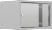 Шкаф коммутационный NTSS (NTSS-WL6U5535GS) настенный 6U 550x350мм пер.дв.стекл несъемн.бок.пан. 30кг серый 270мм 8.3кг 110град. 370мм IP20 укомплектованный