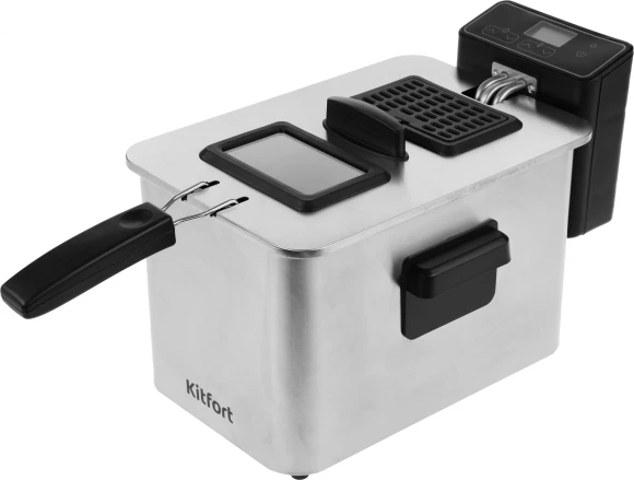 Фритюрница Kitfort КТ-4054 2000Вт серебристый/черный Фритюрница Kitfort КТ-4054 2000Вт серебристый/черный
