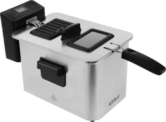 Фритюрница Kitfort КТ-4054 2000Вт серебристый/черный Фритюрница Kitfort КТ-4054 2000Вт серебристый/черный