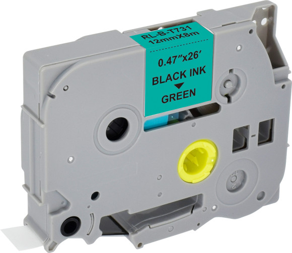 Картридж ленточный Cactus CS-TZE731 TZe-731 черный на зеленом 12x8 для Brother PT-P1010, PT-P700, P750W, P900W, P950W, PT-D210, D450VP, D600VP, PT-H110BUNDE