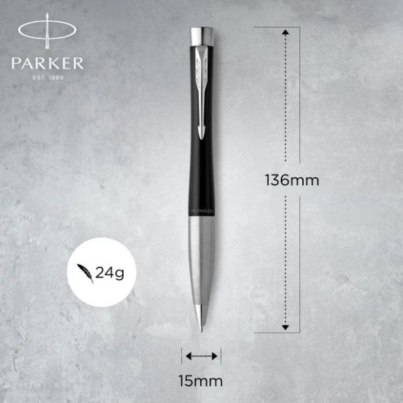 Ручка шариков. Parker Urban Core K314 (2143639) Muted Black CT M син. черн. подар.кор.