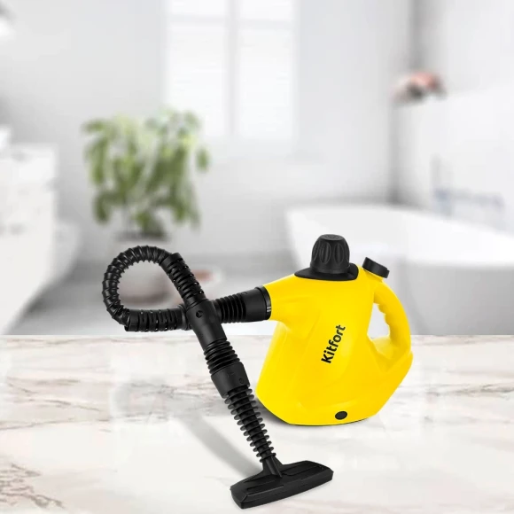Пароочиститель ручной Kitfort КТ-9138-3 1050Вт черный/желтый