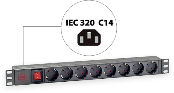 Блок распределения питания Sysmatrix PD 0802.000 гор.размещ. 8xSchuko базовые 16A C14