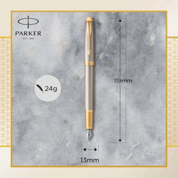 Ручка перьев. Parker IM Premium F323 (1931684) Grey GT F сталь нержавеющая подар.кор.