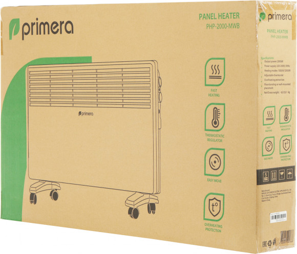 Конвектор Primera PHP-2000-MWB 2000Вт белый