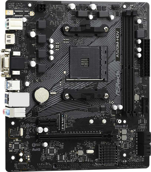 Материнская плата Asrock A520M-HDV Soc-AM4 AMD A520 2xDDR4 mATX AC`97 8ch(7.1) GbLAN RAID+VGA+DVI+HDMI Материнская плата Asrock A520M-HDV Soc-AM4 AMD A520 2xDDR4 mATX AC`97 8ch(7.1) GbLAN RAID+VGA+DVI+HDMI